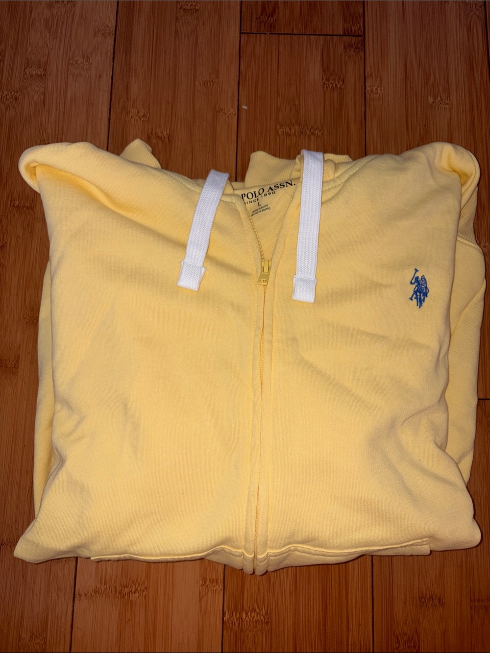 U.S. Polo Assn. Men's Everyday Full Zip Fleece Hoodie Butter Yellow NWT